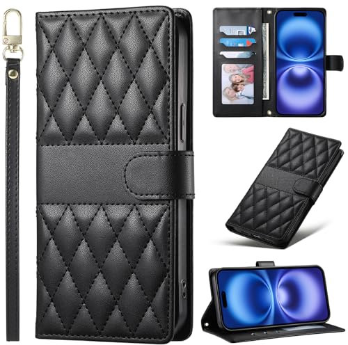 BaiFu Étui Portefeuille à Carreaux pour OnePlus Nord N20 SE 4G, Coque magnétique Compatible avec OnePlus Nord N20 SE 4G-Noir