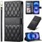 BaiFu Étui Portefeuille à Carreaux pour OnePlus Nord N20 SE 4G, Coque magnétique Compatible avec OnePlus Nord N20 SE 4G-Noir