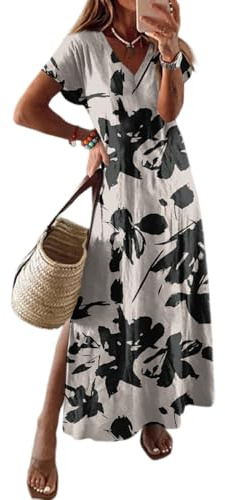 Generisch Kleider lang italienische Mode Damen Braun L