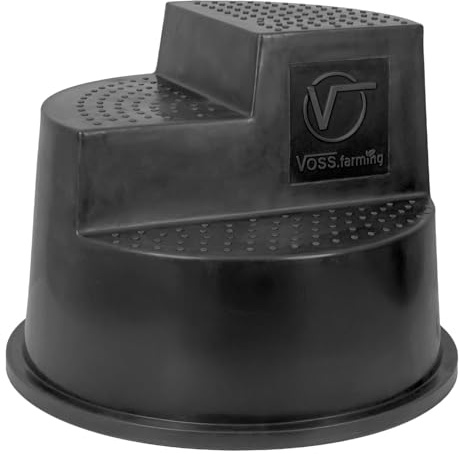 VOSS.farming Aufstiegshilfe 3 Stufen, Steighilfe für Reiter, Pferdezubehör, schwarz