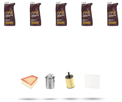 Kit tagliando 4 FILTRI e 5L OLIO M compatibile con Seat Ibiza III 1.4 TDI 51kw dal 2005 al 2009