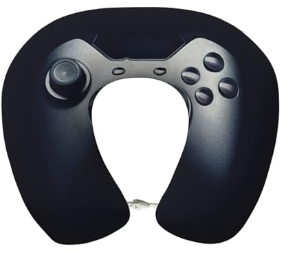 cchgnm Reisekissen mit Gaming-Controller-Muster, Memory-Schaum, tragbares Kissen für Hotels, Camping, Seitenschläfer und Rückenschläfer