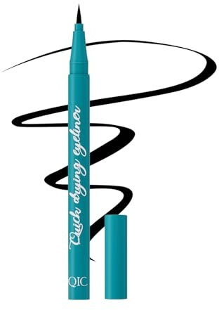 QIC Eyeliner, Kajalstift schwarz, Eyeliner wasserfest & langanhaltend, Extrem dünner Schwammapplikator, Hohe Farbintensität für präzise Augenlinien