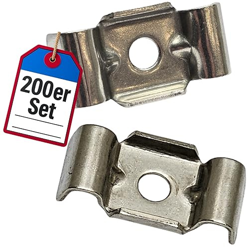 RHEHAG Klemmelement Doppelstabmattenzaun Typ Butterfly V2A Edelstahl 10, 25, 50, 100, 200 Stück (200)