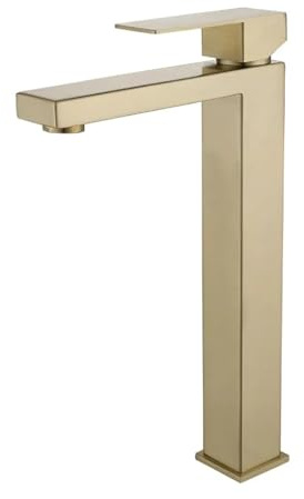 TTDGYYXW Badezimmer Gold Schwarz Silber Deck montiert Waschbecken Mixer Warm- und Kaltwasser Edelstahl, Küchenarmatur