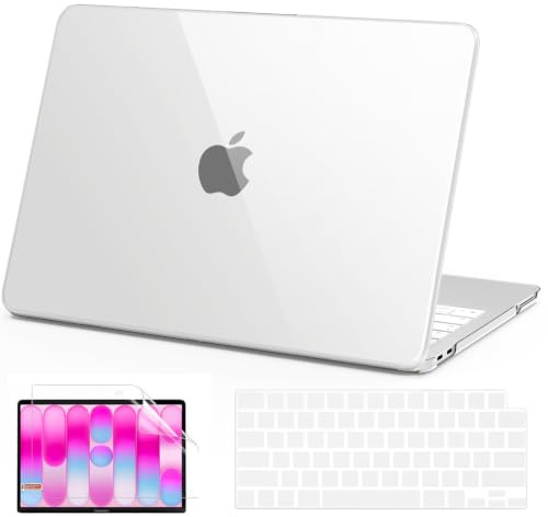 AKIT Compatible avec MacBook Neo 13 Version 2026, Coque Rigide en Plastique Ultra Fine pour Ordinateur Portable + Protecteur d'écran + Protection de Clavier pour MacBook Neo 13 A3404, Transparent