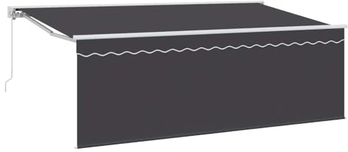 QJBSAVVA Tenda da sole retrattile 350 x 200 cm, tenda da sole con braccio articolato per terrazza e giardino, stabile soluzione ombreggiante in poliestere e alluminio, tenda da sole manuale, crema e