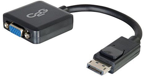 C2G/Cables to Go 54323 8in DisplayPort to VGA Adapter Converter – Male to Female Active Black