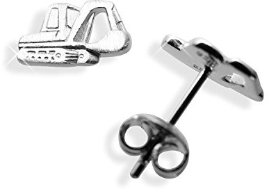 Einzel-Ohrstecker per Stück Schaufelbagger echt Sterling Silber 925 (Art 602073/811136)