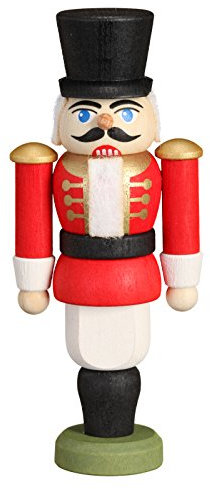 Seiffener Volkskunst Nussknacker Husar 9 cm (rot)