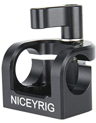 NICEYRIG Morsetto per asta da 15 mm, supporto per asta singola per asta da 15 mm, sistema di supporto EVF per microfono