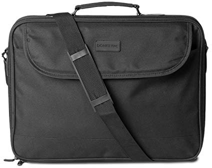 Donkey pc - Sacoche pour Ordinateur Portable 15.6. Sac à Bandoulière Homme Femme Confortable, Mallette Ordinateur portable avec Poches. Porte-documents portable. (Noir)