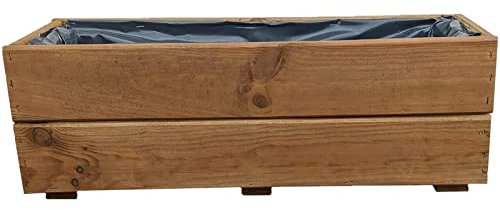 KENA D-27 Macetero de madera para jardín, jardinera para terraza, ya montada (roble, 60 cm)