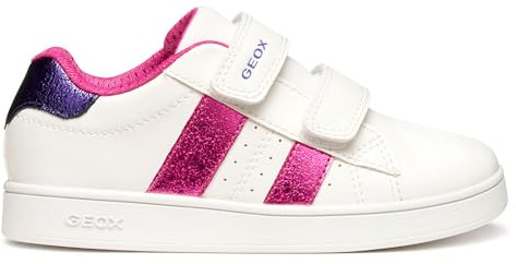 Geox J Eclyper - Tenis para niña, Blanco Dk Fucsia, 5 UK