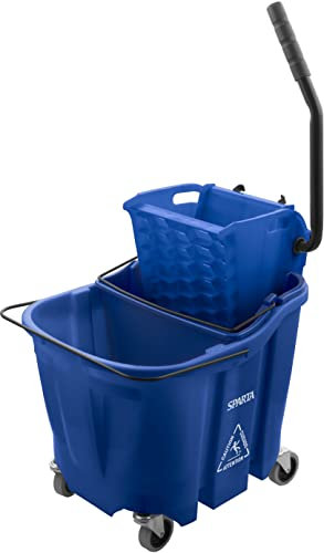 CFS OmniFit 35 QT Cubo de fregona Combo: Escurridor de Prensa Lateral e Inserto de Agua Sucia - Azul