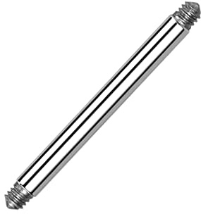 Paula & Fritz® Piercing Ersatz-Stab Titan-IUM Grade 23 Außengewinde 1,2-mm 1,6-mm Stärke Kombinierbar Gerade Barbell Gewinde-Hantel Zungen-Piercing
