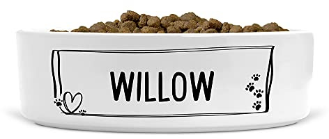 Personalised Elegant Minimalist Dog Paw Ceramic Pet Bowl - Suitable for Food and Water - Dishwasher Proof - Small Bowl