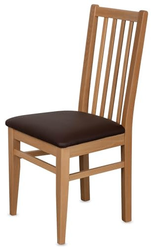 KEHO Esszimmerstühle 6er Set (CH07) - bis 150kg - Aus massivem Buchenholz - Stühle Esszimmer - Fertig montiert (Natur - Braun)