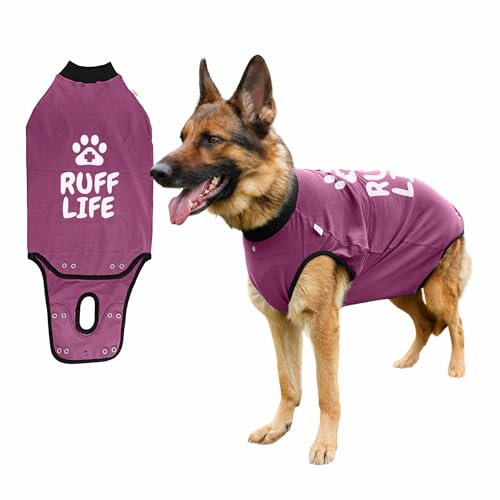 BellyGuard - Hunde-Genesungsanzug, postoperative Hunde-Einteiler für männliche und weibliche Hunde, Bequeme Kegelalternative für große und kleine Hunde, weiche Baumwolle, bedeckt Wunden, Nähte.