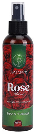AATMANA Rose Water Spray for Face, Neck, or Hair, Setting Spray for Makeup Multi-Purpose Hydrating Face Mist for All Skin Types - 180 ml