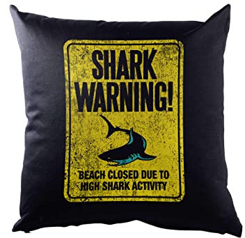 Urban Backwoods Shark Warning Sign II Kissen Dekokissen