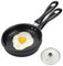 HEMASN 2 Pcs Mini Cast Iron Skillet 4.7 Inch Round Non Stick Fry Pan Single Egg Frying Pan with 2 Lids & Heat Resistant Handlefor Cooking Baking Cookie Brownie
