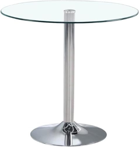 TANG SHI Runder Tisch aus gehärtetem Glas, Kleiner runder Tisch, runder Tisch, Besprechungstisch, Gästetisch, Heim-Esstisch, Couchtisch (Color : Glas, Size : 60 * 60 * 60)