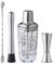 Jarsense 4Pcs Cocktail Shaker Set, 350ml Stainless Steel Glass Cocktail Shaker, 20ml/40ml Double Measuring Jigger, Cocktail Muddler and Mixing Spoon, Bar Accessories Kit for Cocktails Mojito Drinks