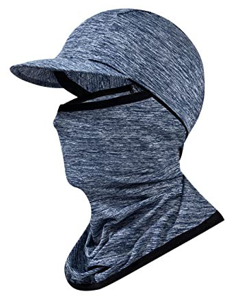 Masque de Protection Solaire Masque Facial avec Visière Cache Cou en Soie Glace Masque Intégral Anti-UV Cagoule d'été pour Sports en Plein Air Masque Facial Respirant pour Homme Femme