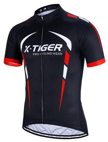 X-TIGER Radtrikot Herren Fahrradtrikot Trocknen mit Taschen Atmungsaktive Schnell Radsport Bekleidung MTB Fahrradbekleidung für Rennrad Trikot