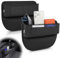 Supaway Aufbewahrungsbox Autositz Lücken Seat Gap Organizer Premium Leder Autositz Lückenfüller Organizer Sitzspalt Aufbewahrungsbox mit Loch USB-Kabel für Brillen, Karten, 2 Stück, Schwarz