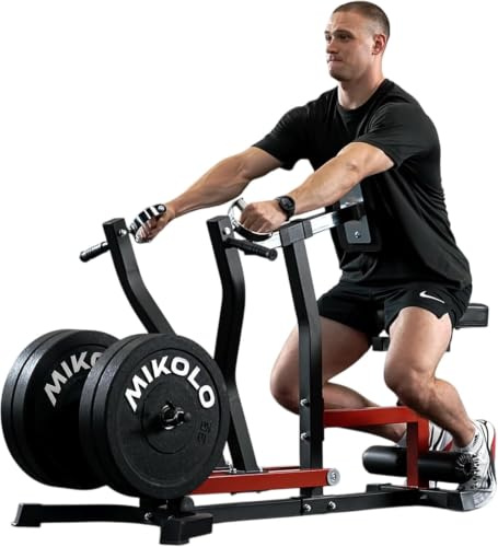 ZERELEK Plate Loaded Seated Row Machine for Home Gym, 400LB Capacity, Independent Arms & Adjustable Seat for Full Back Workout