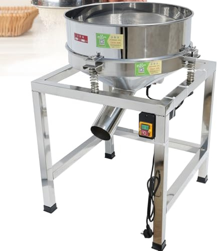 Automatic Sieve Shaker Vibrating Machine, Electric Stainless Steel Flour Sifters Shaker Machine, Flour Powder Vibrating Sieve Shaker with 40 Mesh & 100 Mesh, for Industrial Use, Baking Powder