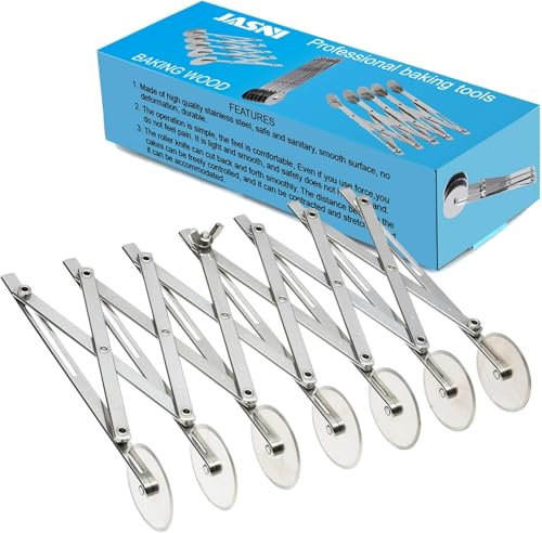 Food Grade Stainless Steel Pizza Cutter Multi-Wheel Dough Divider Pastry Knife Baking Cutter (7, Wheel)