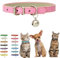 Pink Kitten Collar with Bell, Soft Pu Leather Small Dog Collars Adjustable Buckle for XXS XS Extra Small Medium Tiny Female Male Boys Girls Pets Puppy Cats Teacup Yorkie XX-Small