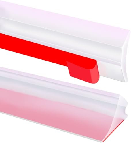 Barriera d'acqua per lavandino, barriera trasparente per la soglia della doccia, barriera impermeabile per bagno, striscia di silicone pieghevole, paraspruzzi (trasparente, 2 m)