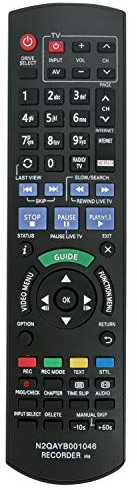 VINABTY N2QAYB001046 Remplacer la télécommande pour Panasonic Blu-ray Recorder DMR-BCT750EG DMR-BCT820 DMR-BCT850EG DMR-BCT950 DMR-BST720EG DMR-BST755 DMR-BST835EG SUB Remote N2QAYB000759 N2QAYB001114