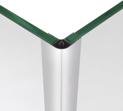 Moments of Glass Eckprofil V-Form 8x10 mm – Verchromter Eckverbinder für Walk-In-Duschen | Duschprofil aus Aluminium für 8 mm & 10 mm Glas | 180 cm Länge