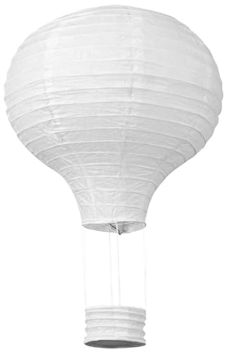 30cm Papierlaterne Runde, Weiß Papierlampion Heißluftballon Papierlaterne Deko Ballon Lampenschirm für Hochzeit Feier Geburtstag Party