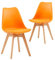 EGGREE IPOTIUS Esszimmerstuhl Skandinavisch Retro mit weicher Polsterung, SGS-Zertifiziert - Küchenstuhl Massivholz Buchenholzbeinen (2er Set, Orange)