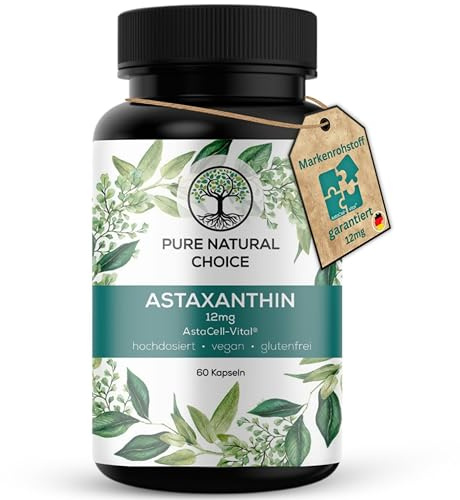 12mg Astaxanthin - Depot Kapseln (für 4 Monate) mit Oxidationsschutz - TÜV geprüft - veganes Astaxanthin mit hoher Bioverfügbarkeit - reine Mikroalge