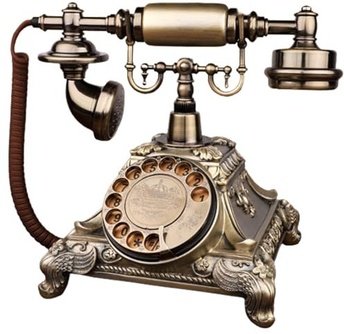 RUHEN Landline Phone Rotary Dial Corded Telephone Retro Telephone Classic Old Fashioned Desk Phone with