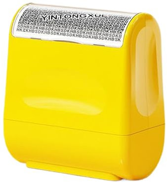 Theft Protection Roller, ID Guard Stamp, Information Blocker, Compact and Easy Glide Roller for Workplace, Mail, Labels, Accounting, Business Documents and Draft Disposal