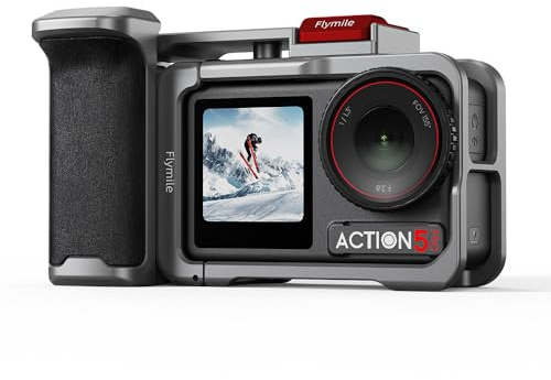 BRDRC Griff-Kit für DJI Action 5 Pro 4 3 (mit Käfig), Griffhalter-Bundle Erweiterungshalterung mit Auslöserknopf, Schnellverschluss, Kaltschuh für DJI Osmo Action 5 Pro 4 3 Zubehör