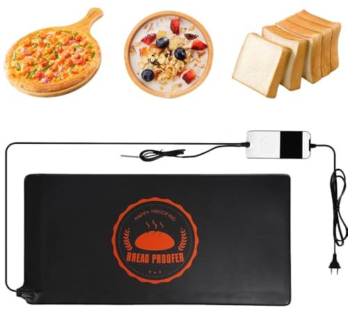 Lotvic Brot Heizmatte, 52 x 27 cm Brotwarmmatte Gärmatte mit Thermostat, Heizmatte für Sauerteig, Brot Proof Matte, Sauerteig Wärmer für Brot, Pizza, Joghurt
