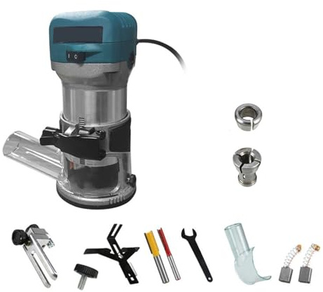 Enrutador De Madera Eléctrico 2000W Y 6 Velocidades For Fresa,35/8mm Fresadora Herramientas Carpintero Diy Potente Y Preciso(2000W Blue)