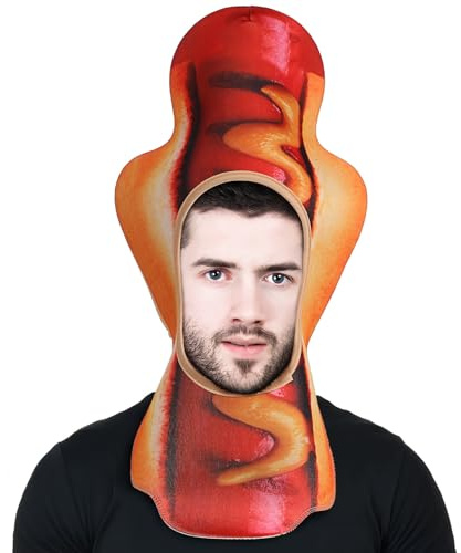 Homoyoyo Hot Dog Hut Lustige Kopfbedeckung aus Polyester Witziger Food Hut für Mottopartys und Kostüm Events Unisex Erwachsene