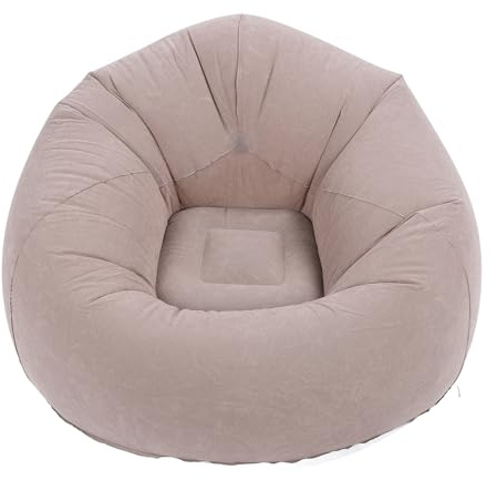TIKATARER Aufblasbarer Lounge-Sitzsack, Weiches Beflocktes PVC-Sofa mit Kompaktem Faltmechanismus für Drinnen und Draußen Wohnzimmer Schlafzimmer Tragkraft 80kg Maße 75x75x45 cm