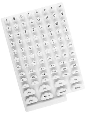 Keyboard Key Stickers - Silicone Strong Adhesive Keyboard Protector, Laptop Keyboards Cover for Long Nails, Typing Aid for Women Girls with False French Tip Nails | Desktop Computer Keyboards Protect