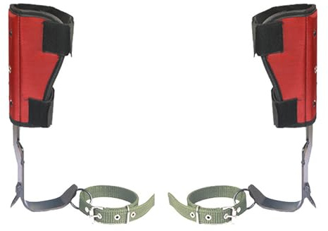 Pzmjwkyn Climbing Spikes, Tree Climbing Spikes for Shoes, Boots, Adjustable Tree with Shoes Boots Steel Pedal